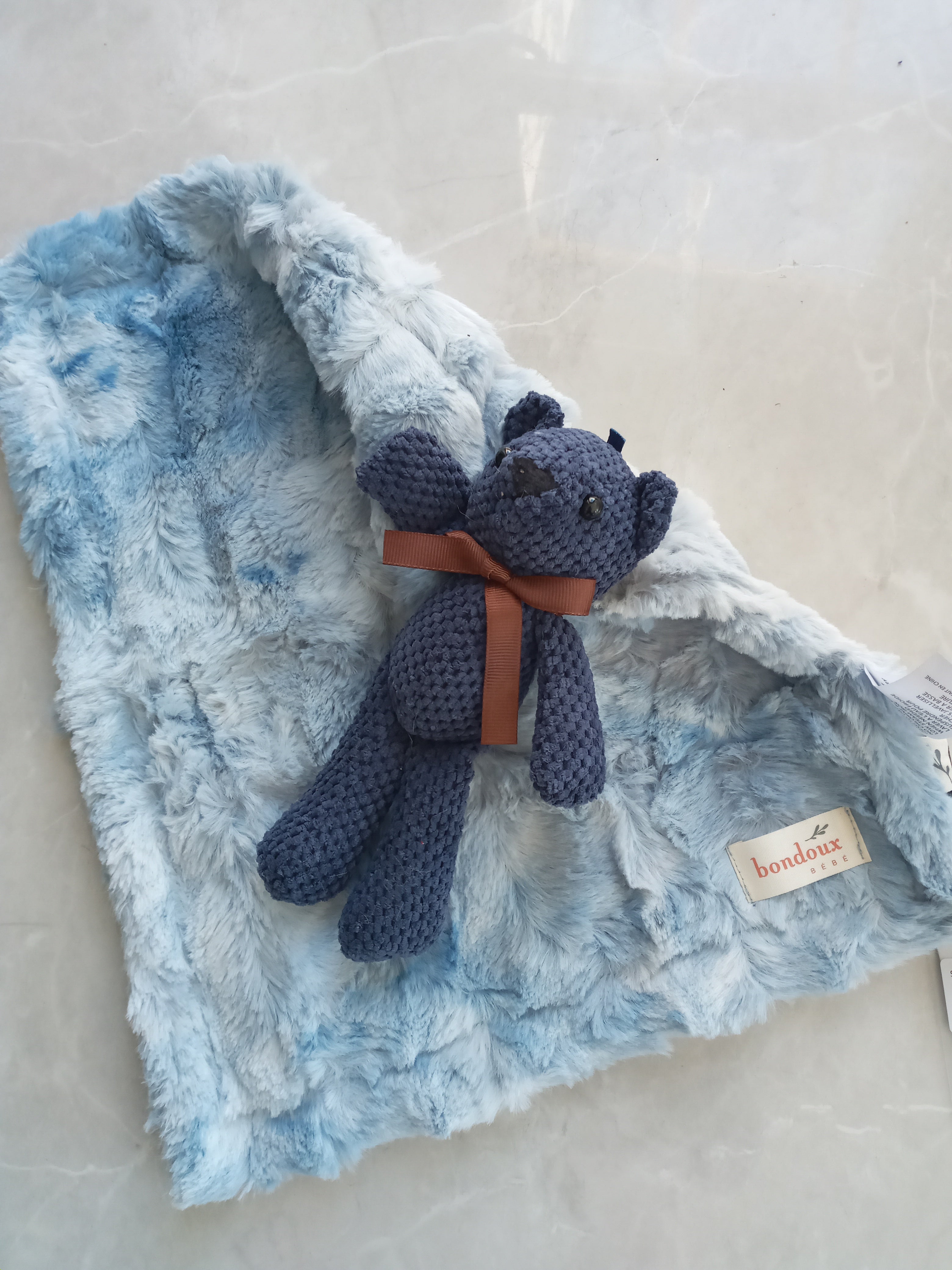 Mini Blanket Lovey with Bear