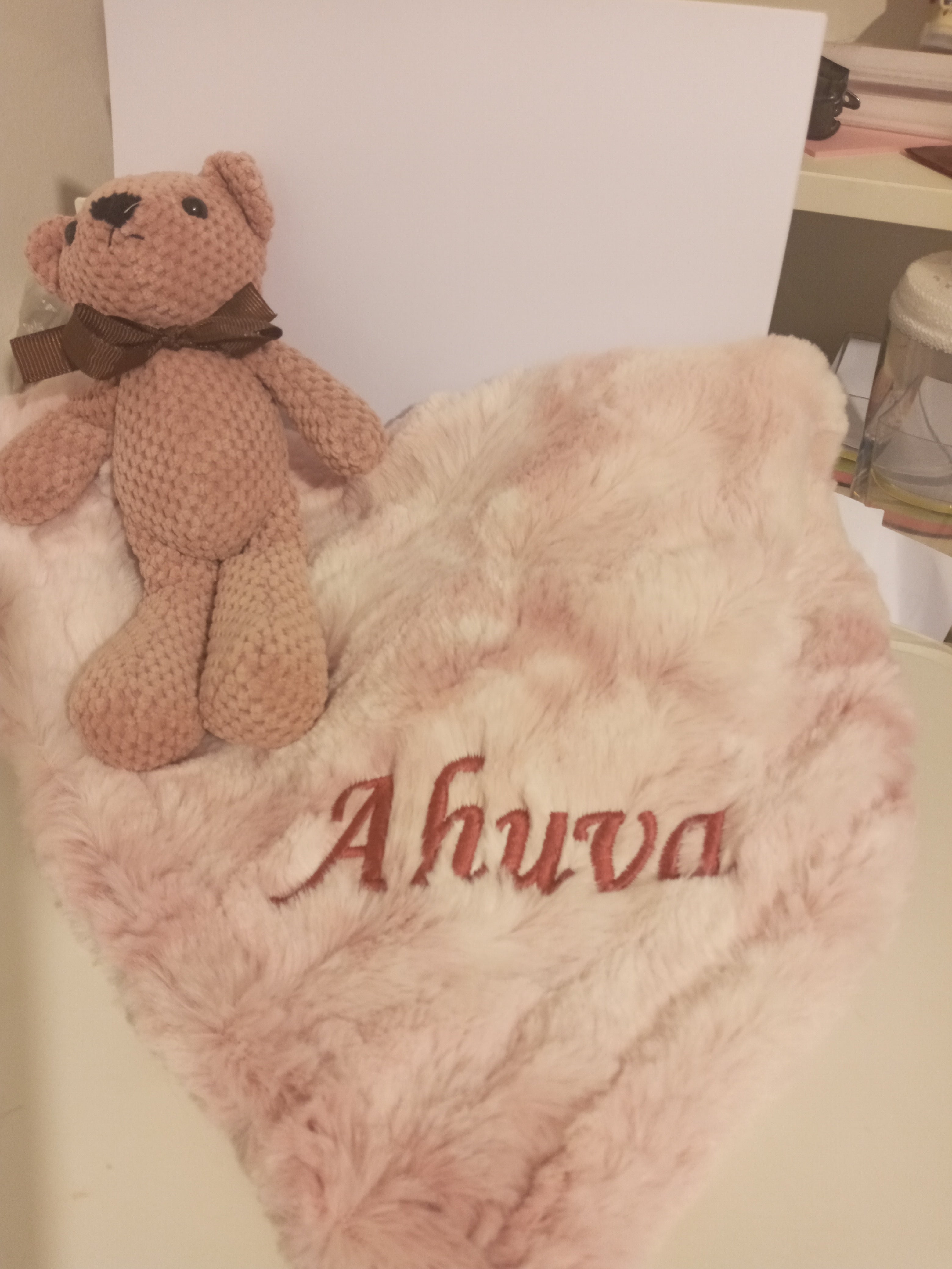Mini Blanket Lovey with Bear