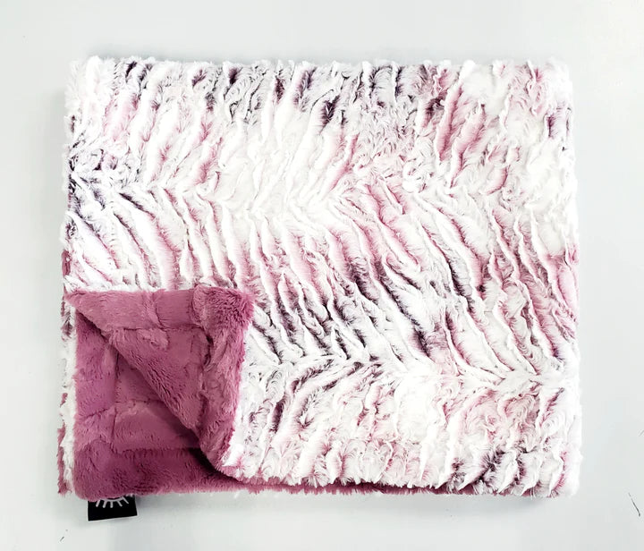 Zebra Rose Minky Stroller Blanket