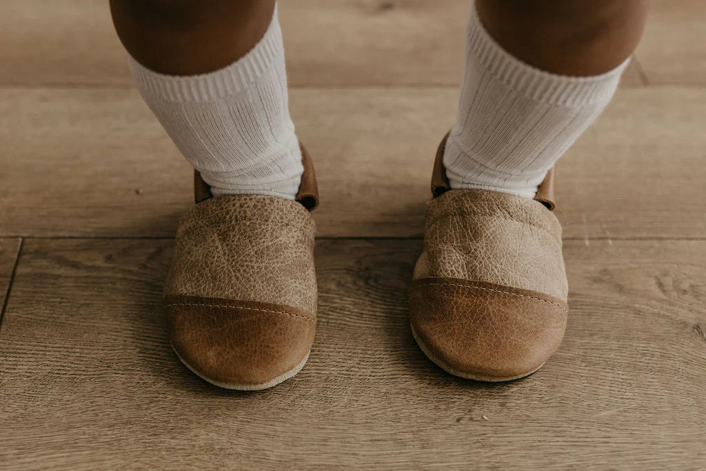 Two Tone Leather Loafers Shoe First Walkers