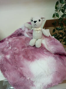 Mini Blanket Lovey with Bear by Delore
