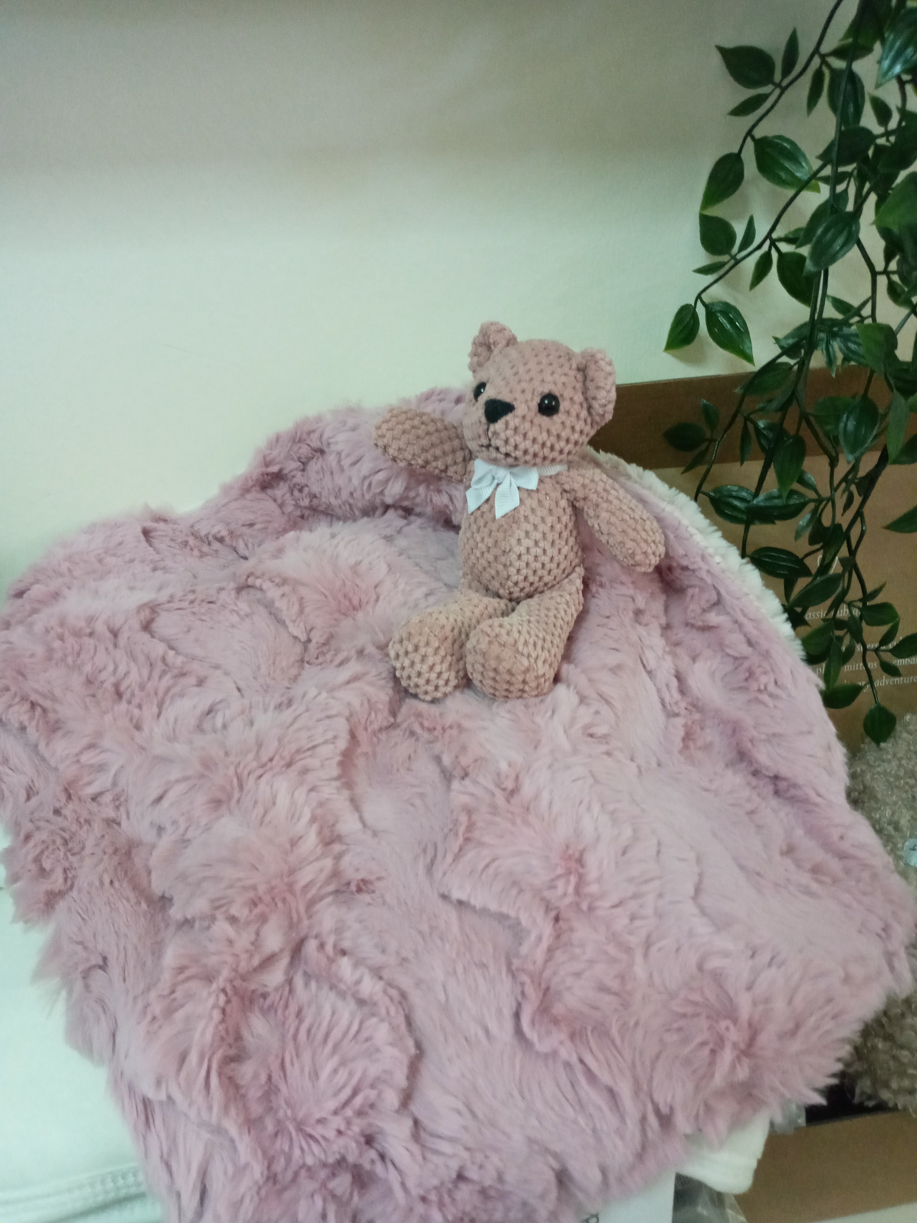 Mini Blanket Lovey with Bear by Delore