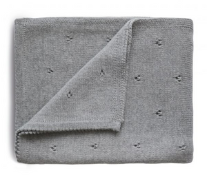 Knitted Pointelle Baby Blanket by MUSHIE