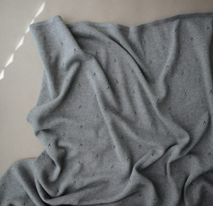 Knitted Pointelle Baby Blanket by MUSHIE